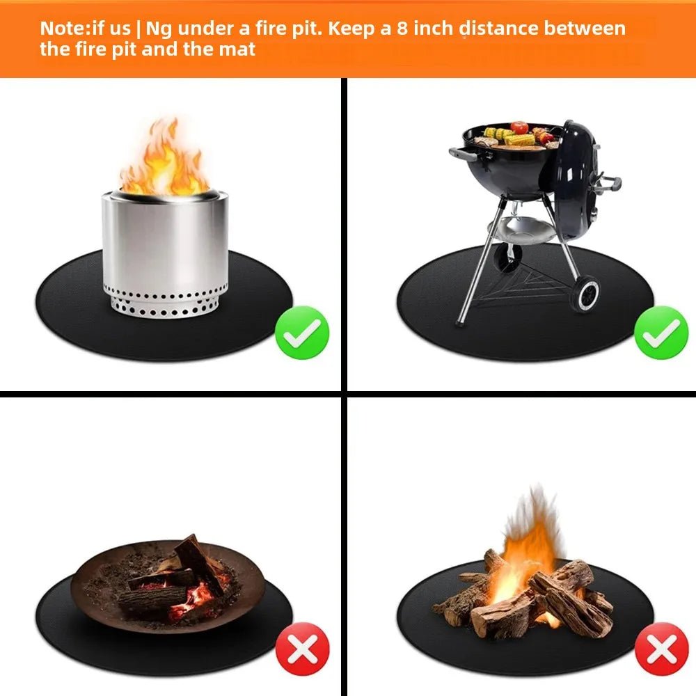 24'/36' Fire Pit Mat for Solo Stove Bonfire round Grill Mat Fireproof Oil Proof Waterproof Outdoor under Mat - Verduranest