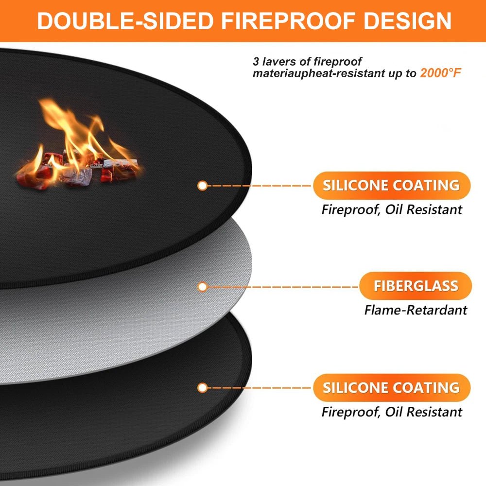 24'/36' Fire Pit Mat for Solo Stove Bonfire round Grill Mat Fireproof Oil Proof Waterproof Outdoor under Mat - Verduranest