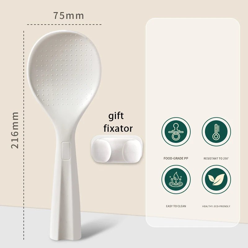 Antibacterial food grade pp plastic rice spoon Standing household rice spoon Non - stick rice with retainer hanger Rice spoon - Verduranest