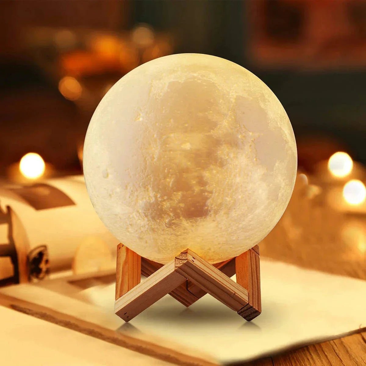 D5 Starry Moon Lamp 8Cm - LED Night Light with Stand, Perfect for Bedroom Decor and Gifts - Verduranest