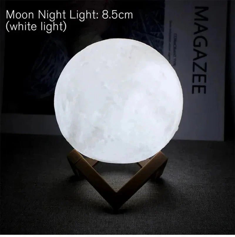 D5 Starry Moon Lamp 8Cm - LED Night Light with Stand, Perfect for Bedroom Decor and Gifts - Verduranest