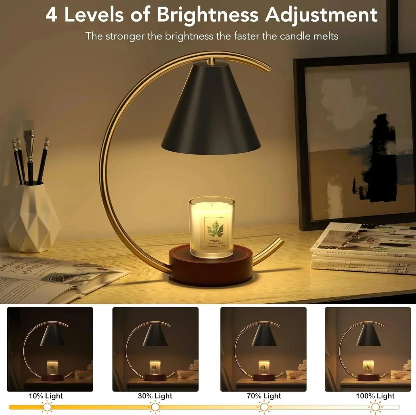 Dimmable Candle Warmer Lamp – Efficient, Flame - Free Fragrance - Verduranest