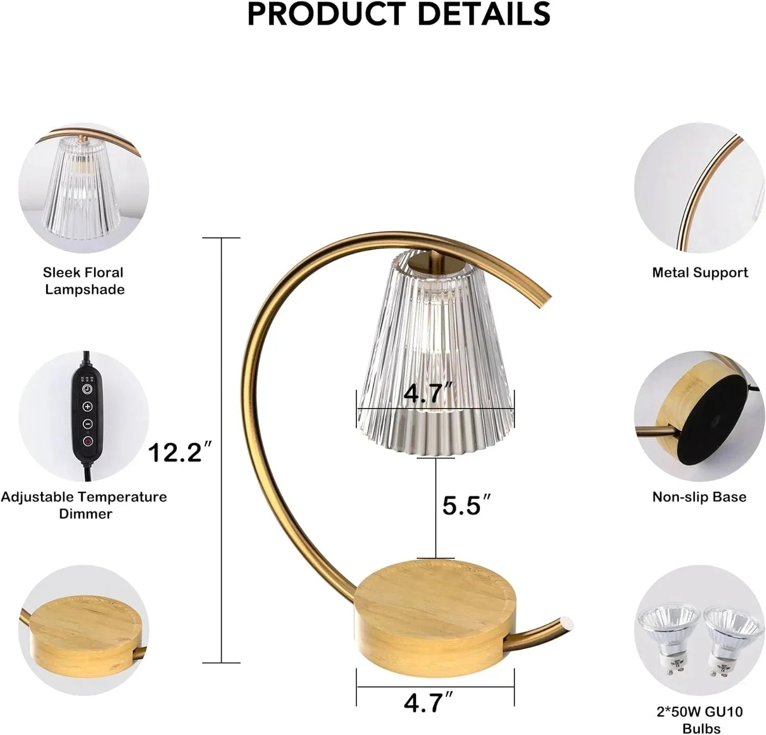 Dimmable Candle Warmer Lamp – Efficient, Flame - Free Fragrance - Verduranest