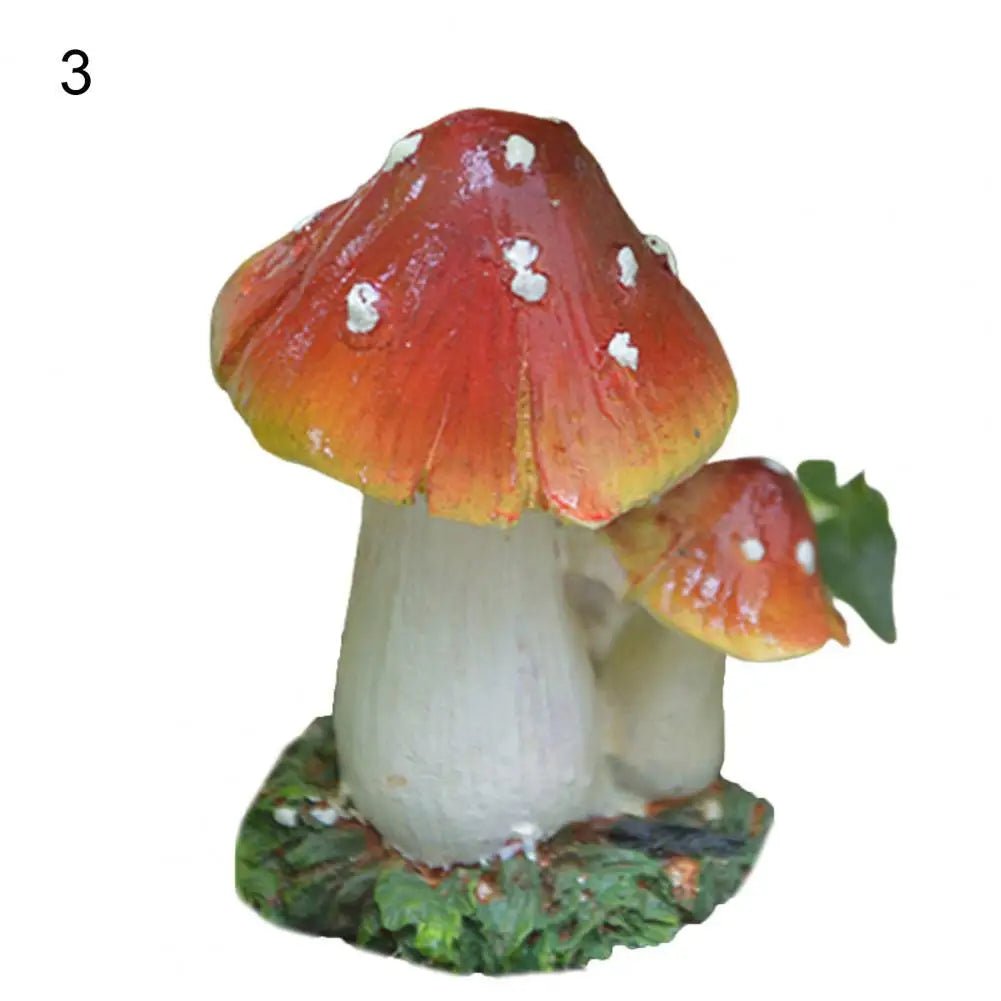 Good Garden Statue 13 Styles Garden Figurine Cute UV Resistant Lovely Mushroom Sculpture Garden Decor - Verduranest