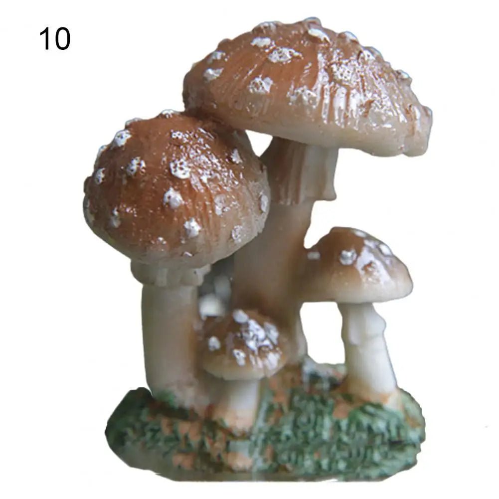 Good Garden Statue 13 Styles Garden Figurine Cute UV Resistant Lovely Mushroom Sculpture Garden Decor - Verduranest