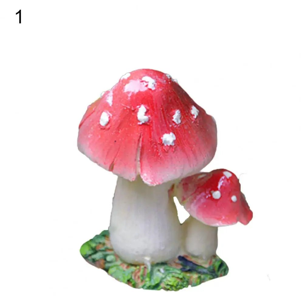 Good Garden Statue 13 Styles Garden Figurine Cute UV Resistant Lovely Mushroom Sculpture Garden Decor - Verduranest