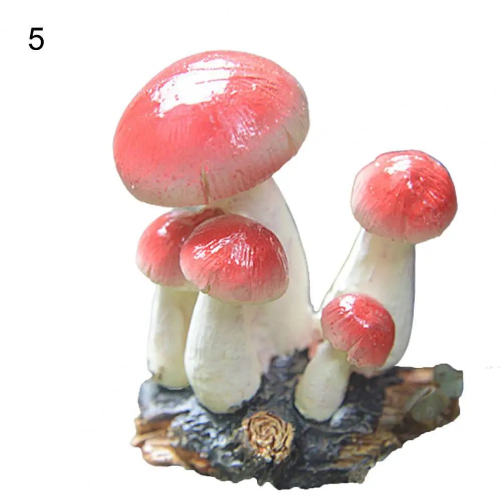 Good Garden Statue 13 Styles Garden Figurine Cute UV Resistant Lovely Mushroom Sculpture Garden Decor - Verduranest