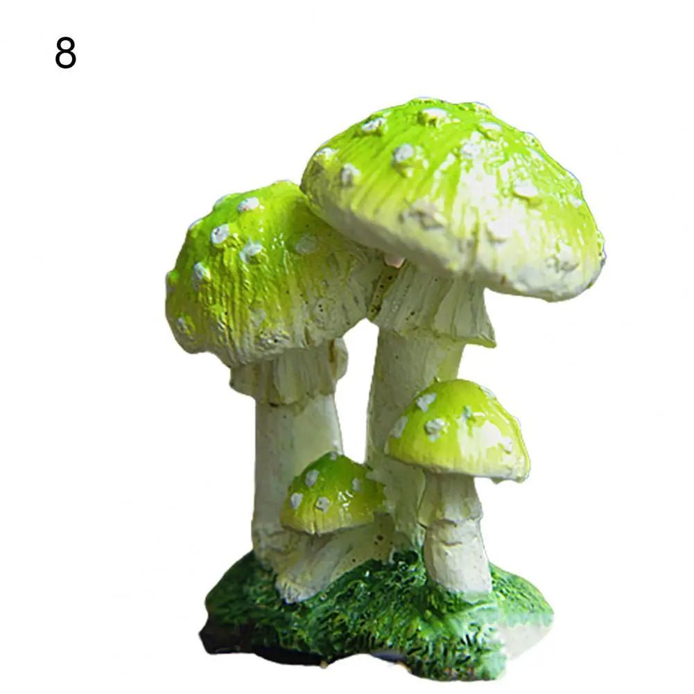Good Garden Statue 13 Styles Garden Figurine Cute UV Resistant Lovely Mushroom Sculpture Garden Decor - Verduranest