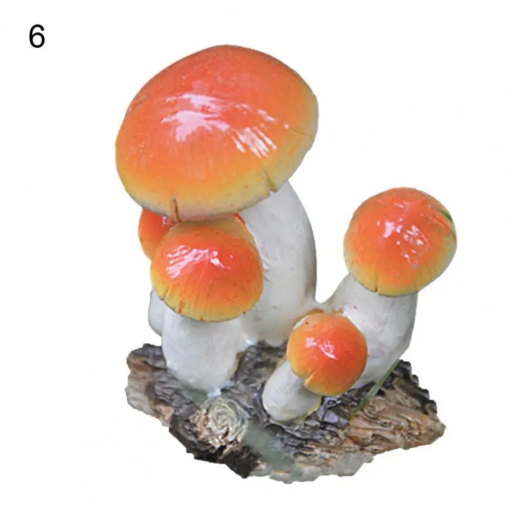 Good Garden Statue 13 Styles Garden Figurine Cute UV Resistant Lovely Mushroom Sculpture Garden Decor - Verduranest