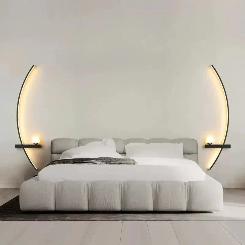 Modern LED Wall Lamp – Minimalist Art Design for Bedroom, Living Room, and Bathroom, Gold/Black - Verduranest