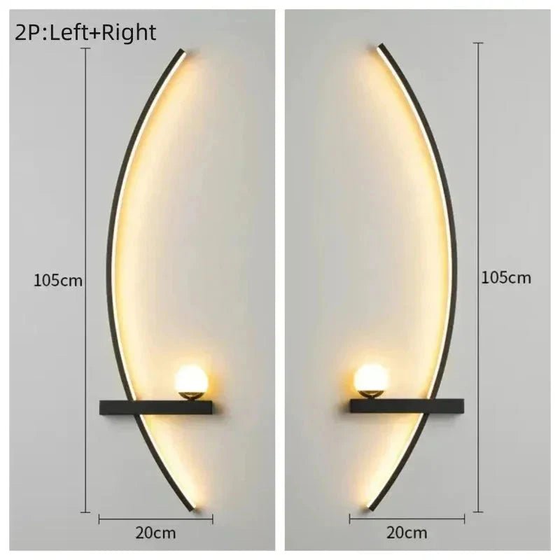 Modern LED Wall Lamp – Minimalist Art Design for Bedroom, Living Room, and Bathroom, Gold/Black - Verduranest