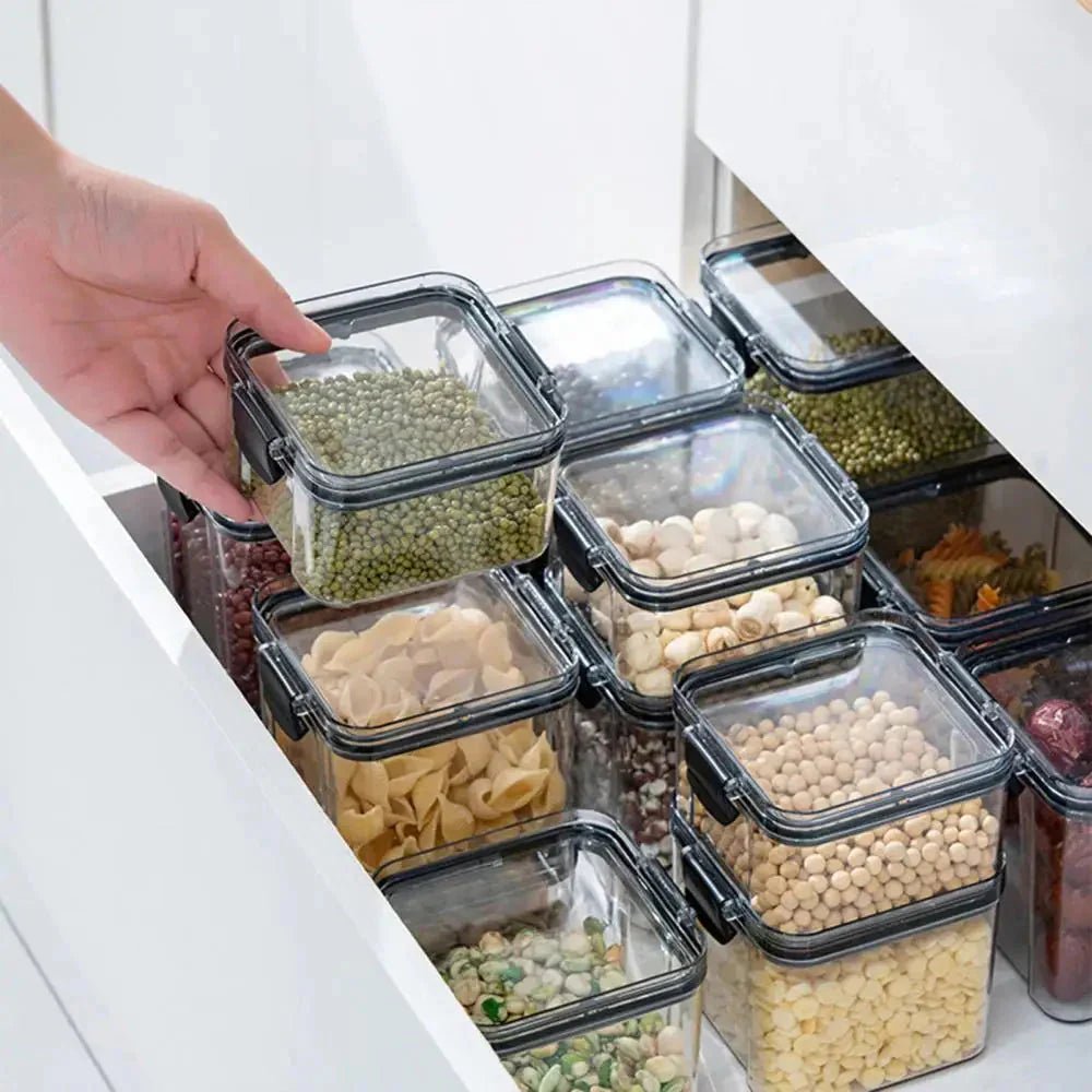 Multipurpose Food Storage Containers Set - Clear Jars with Lids for Cereal, Candy, and Dry Goods - Verduranest
