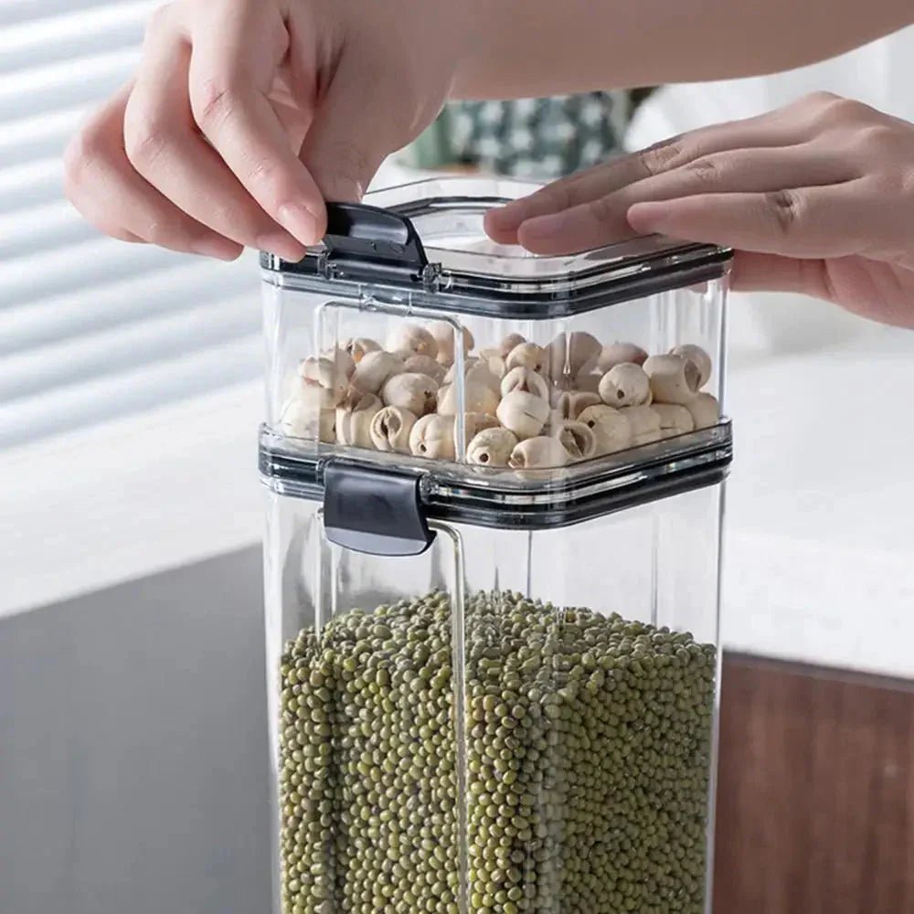 Multipurpose Food Storage Containers Set - Clear Jars with Lids for Cereal, Candy, and Dry Goods - Verduranest