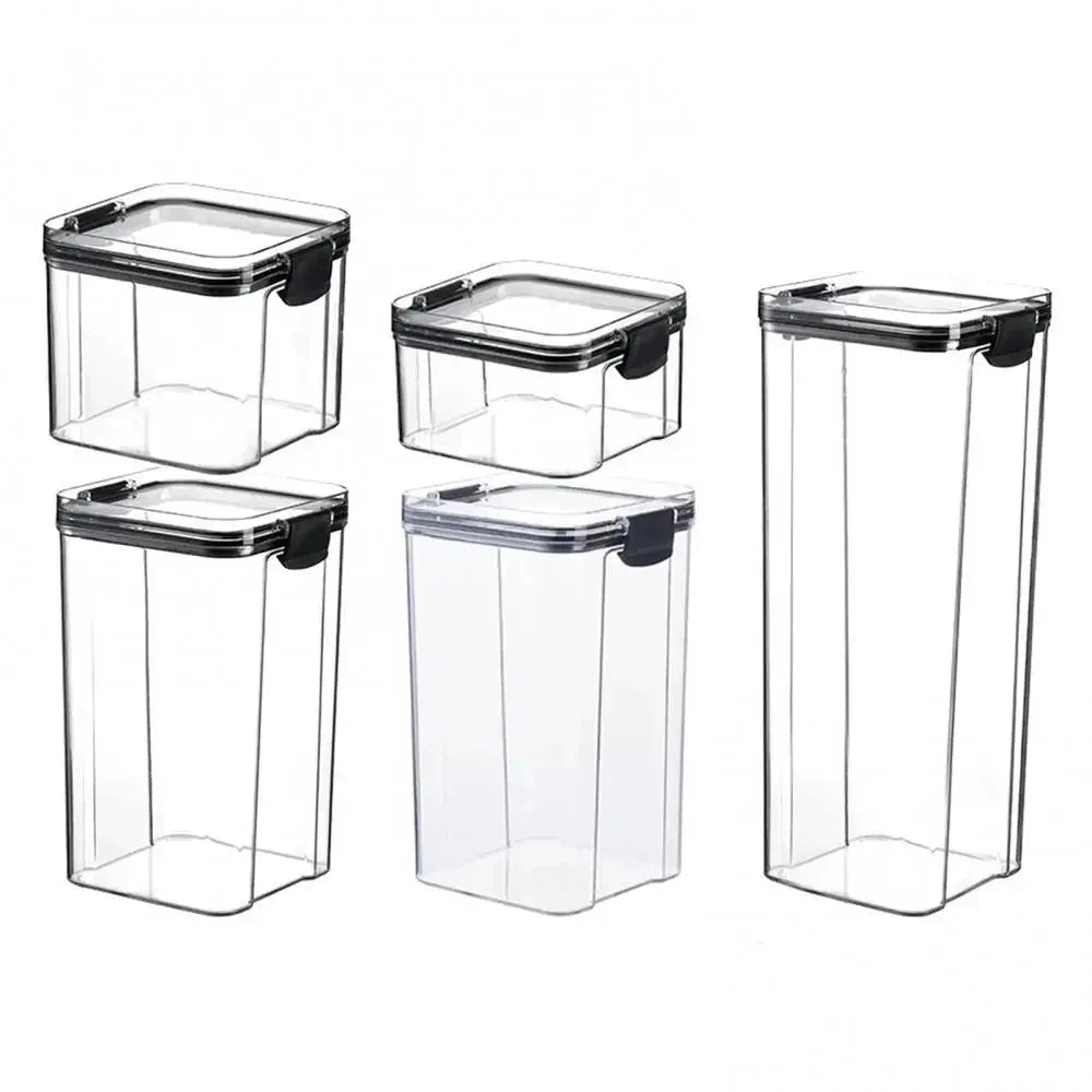 Multipurpose Food Storage Containers Set - Clear Jars with Lids for Cereal, Candy, and Dry Goods - Verduranest