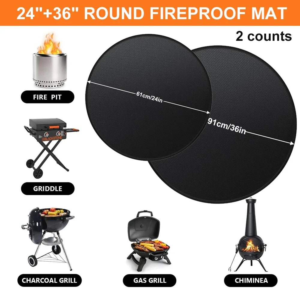24'/36' Fire Pit Mat for Solo Stove Bonfire round Grill Mat Fireproof Oil Proof Waterproof Outdoor under Mat - Verduranest