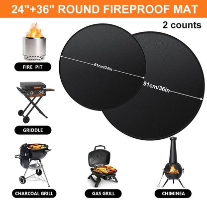 24'/36' Fire Pit Mat for Solo Stove Bonfire round Grill Mat Fireproof Oil Proof Waterproof Outdoor under Mat - Verduranest