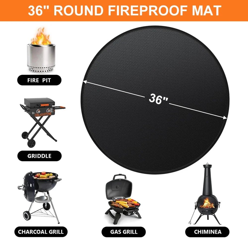 24'/36' Fire Pit Mat for Solo Stove Bonfire round Grill Mat Fireproof Oil Proof Waterproof Outdoor under Mat - Verduranest
