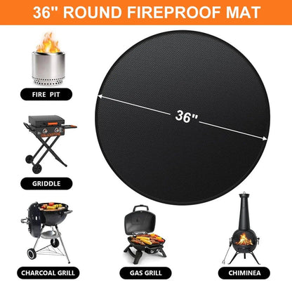 24'/36' Fire Pit Mat for Solo Stove Bonfire round Grill Mat Fireproof Oil Proof Waterproof Outdoor under Mat - Verduranest