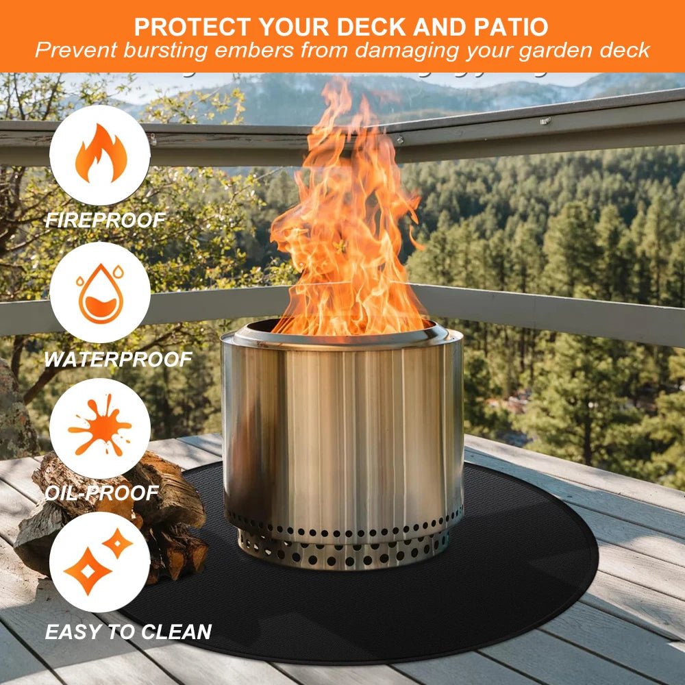 24'/36' Fire Pit Mat for Solo Stove Bonfire round Grill Mat Fireproof Oil Proof Waterproof Outdoor under Mat - Verduranest