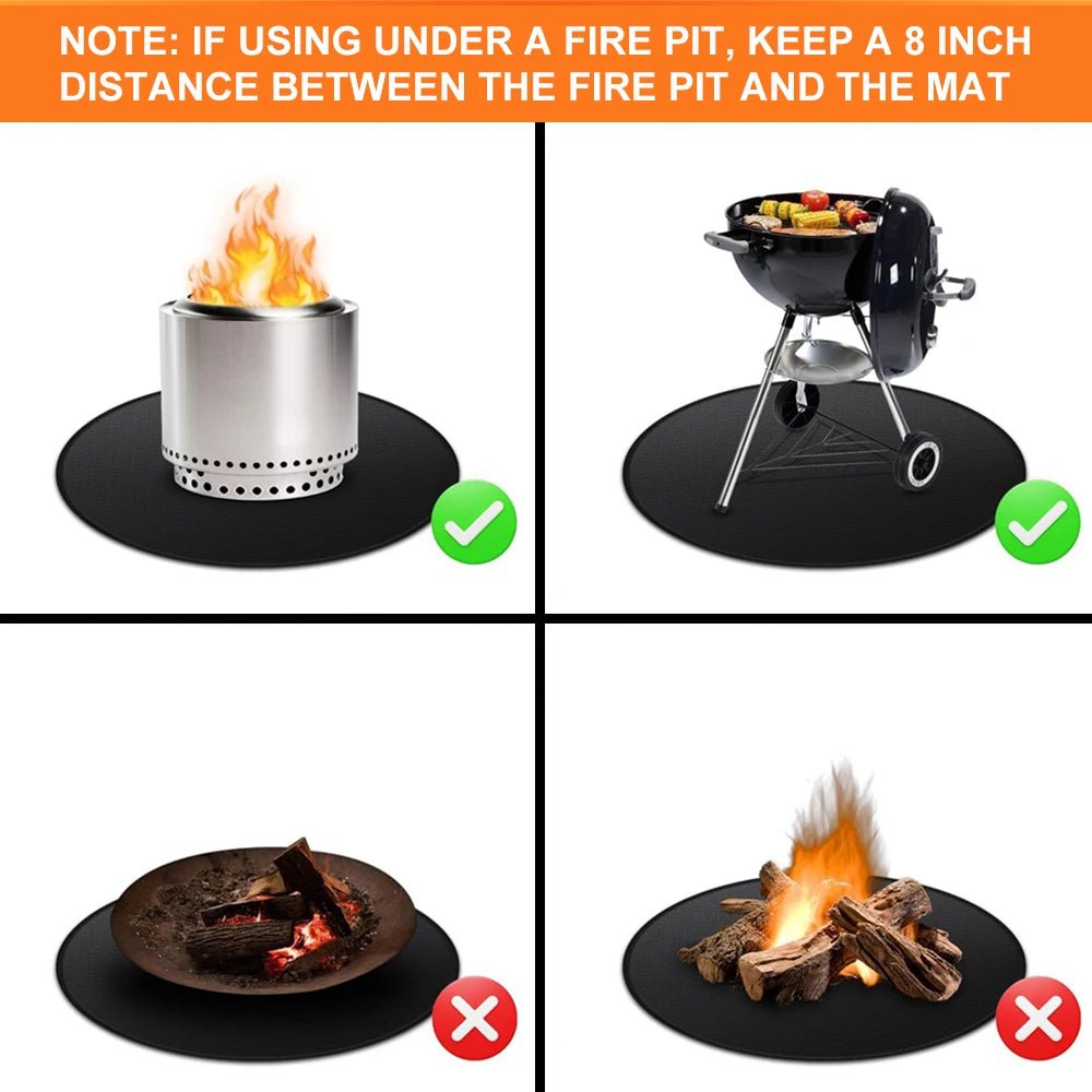 24'/36' Fire Pit Mat for Solo Stove Bonfire round Grill Mat Fireproof Oil Proof Waterproof Outdoor under Mat - Verduranest