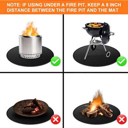 24'/36' Fire Pit Mat for Solo Stove Bonfire round Grill Mat Fireproof Oil Proof Waterproof Outdoor under Mat - Verduranest