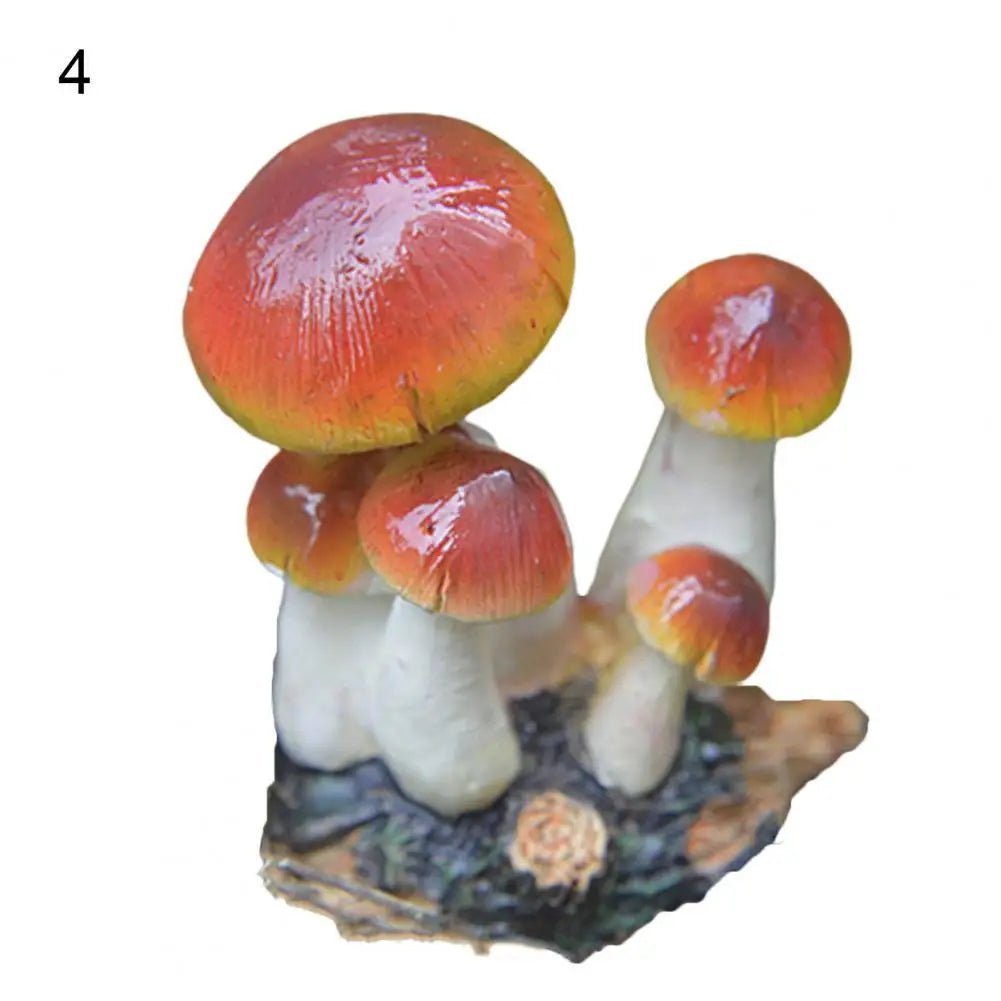 Good Garden Statue 13 Styles Garden Figurine Cute UV Resistant Lovely Mushroom Sculpture Garden Decor - Verduranest