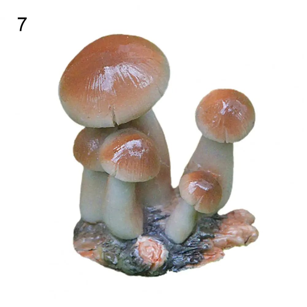 Good Garden Statue 13 Styles Garden Figurine Cute UV Resistant Lovely Mushroom Sculpture Garden Decor - Verduranest