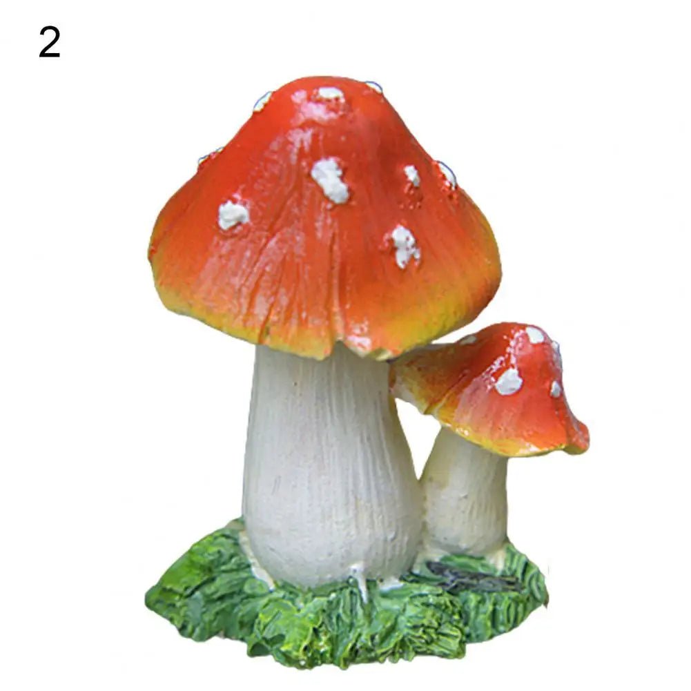Good Garden Statue 13 Styles Garden Figurine Cute UV Resistant Lovely Mushroom Sculpture Garden Decor - Verduranest