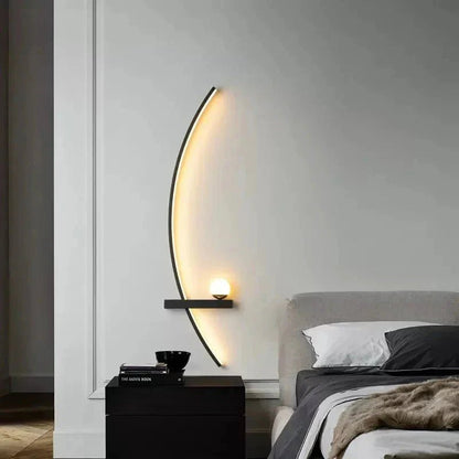 Modern LED Wall Lamp – Minimalist Art Design for Bedroom, Living Room, and Bathroom, Gold/Black - Verduranest