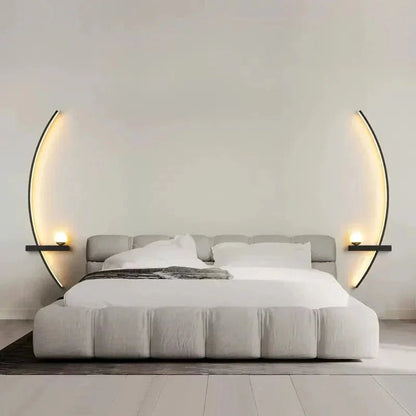 Modern LED Wall Lamp – Minimalist Art Design for Bedroom, Living Room, and Bathroom, Gold/Black - Verduranest