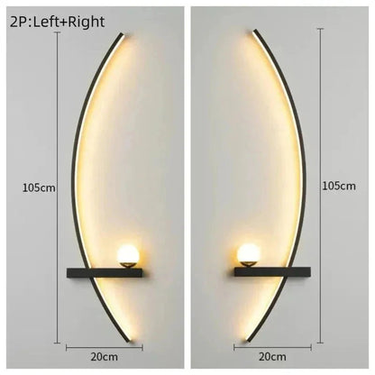 Modern LED Wall Lamp – Minimalist Art Design for Bedroom, Living Room, and Bathroom, Gold/Black - Verduranest