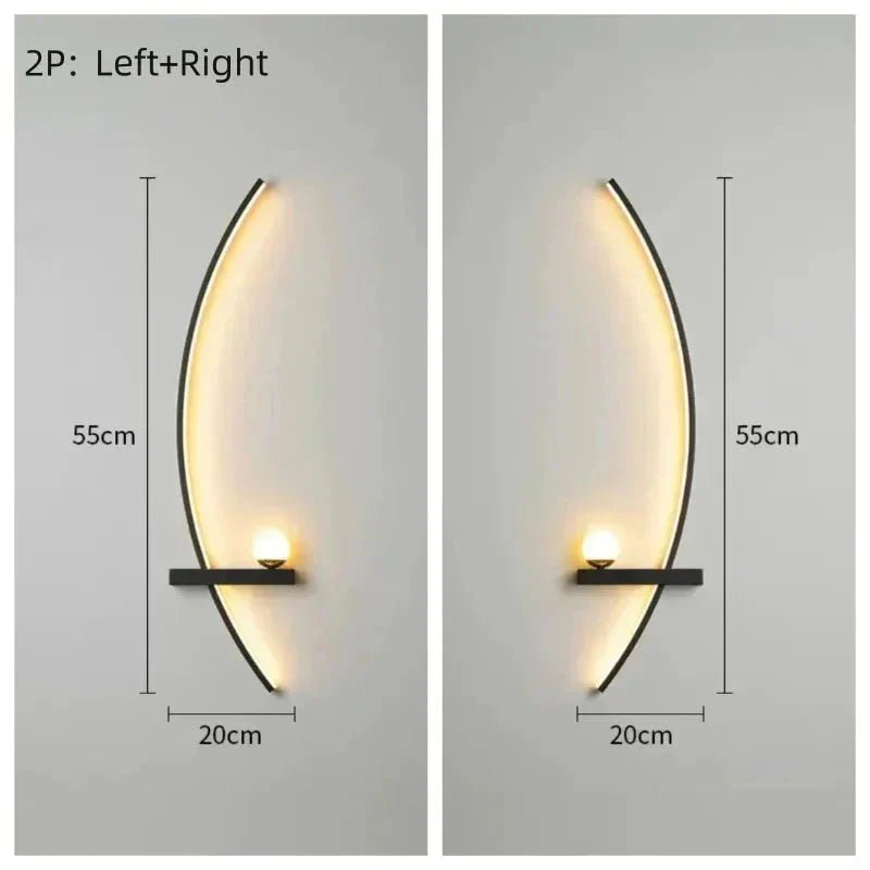 Modern LED Wall Lamp – Minimalist Art Design for Bedroom, Living Room, and Bathroom, Gold/Black - Verduranest