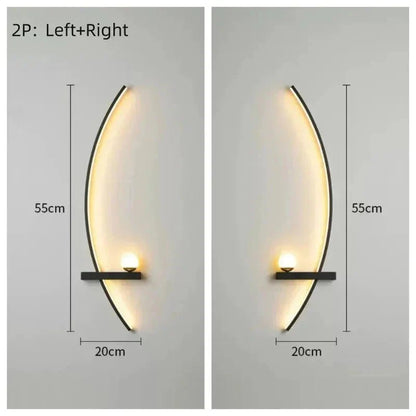 Modern LED Wall Lamp – Minimalist Art Design for Bedroom, Living Room, and Bathroom, Gold/Black - Verduranest
